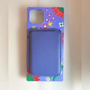 Handpainted Rectangular iPhone 13 Case with cardholder